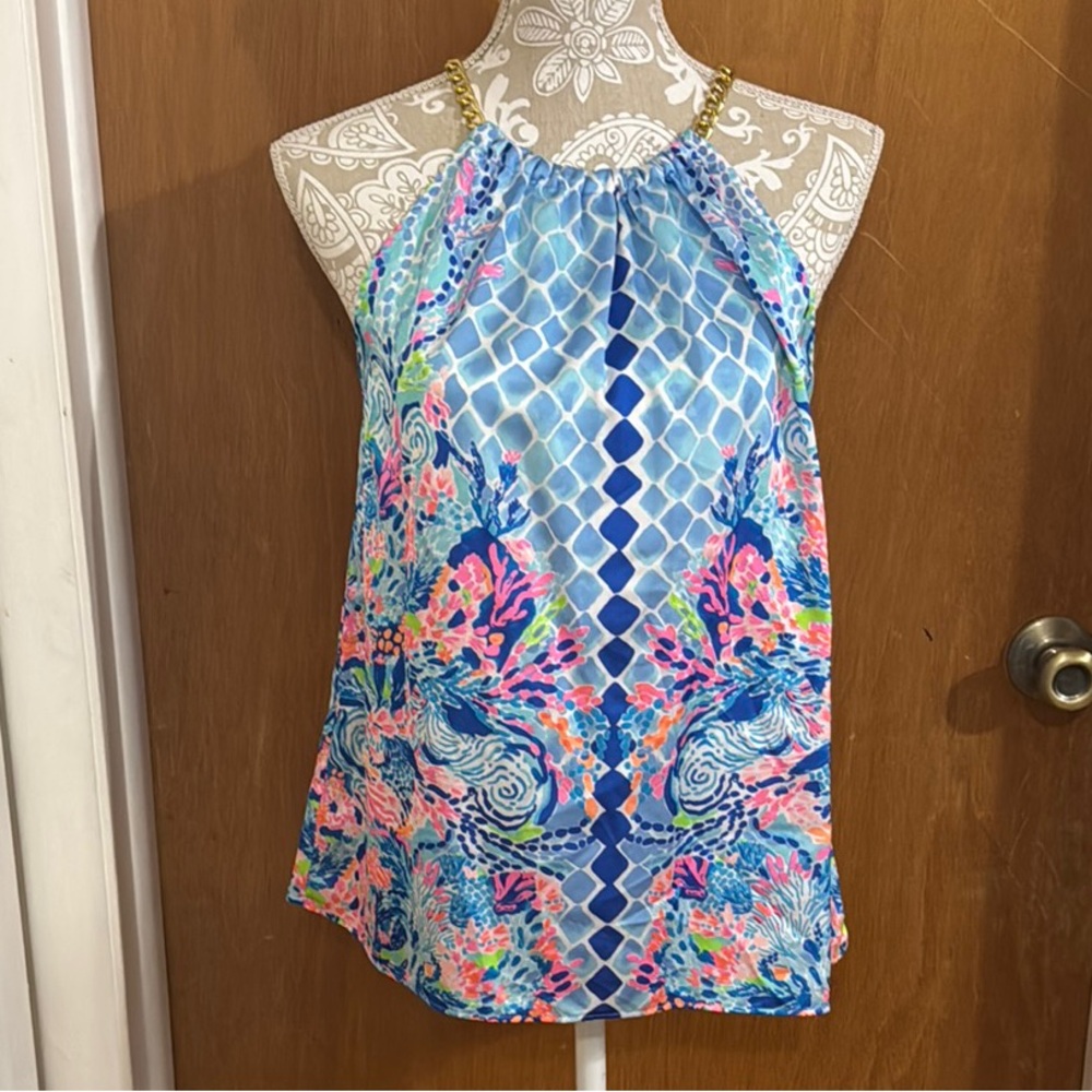 EUC Lilly Pulitzer Isa Halter Top